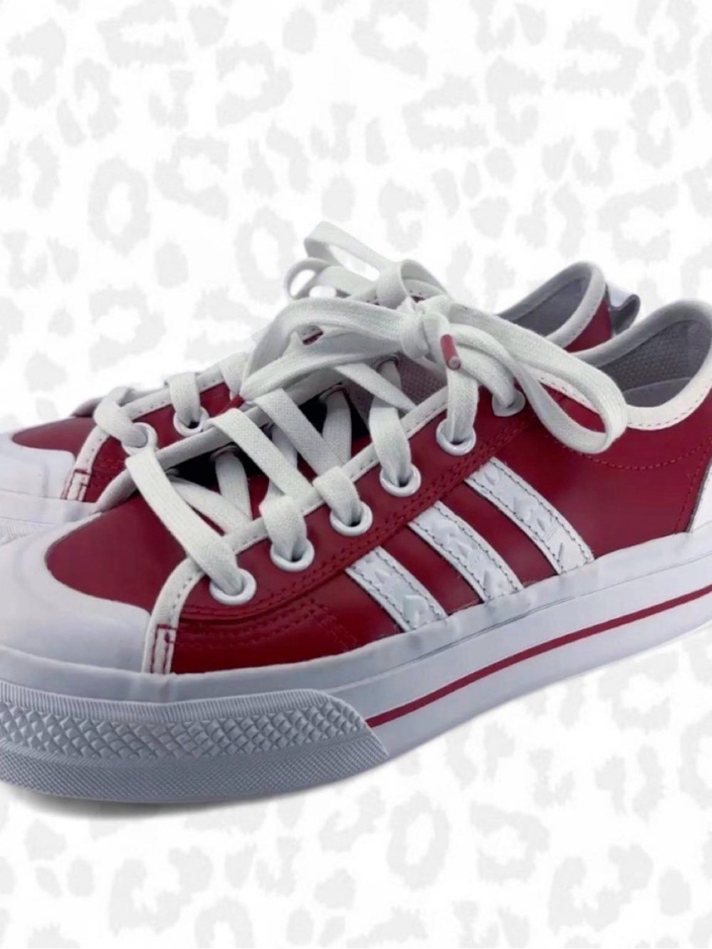 RARE Adidas Nizza Retro Platform Sneakers | Limited Edition Scarlet Red Hearts 7